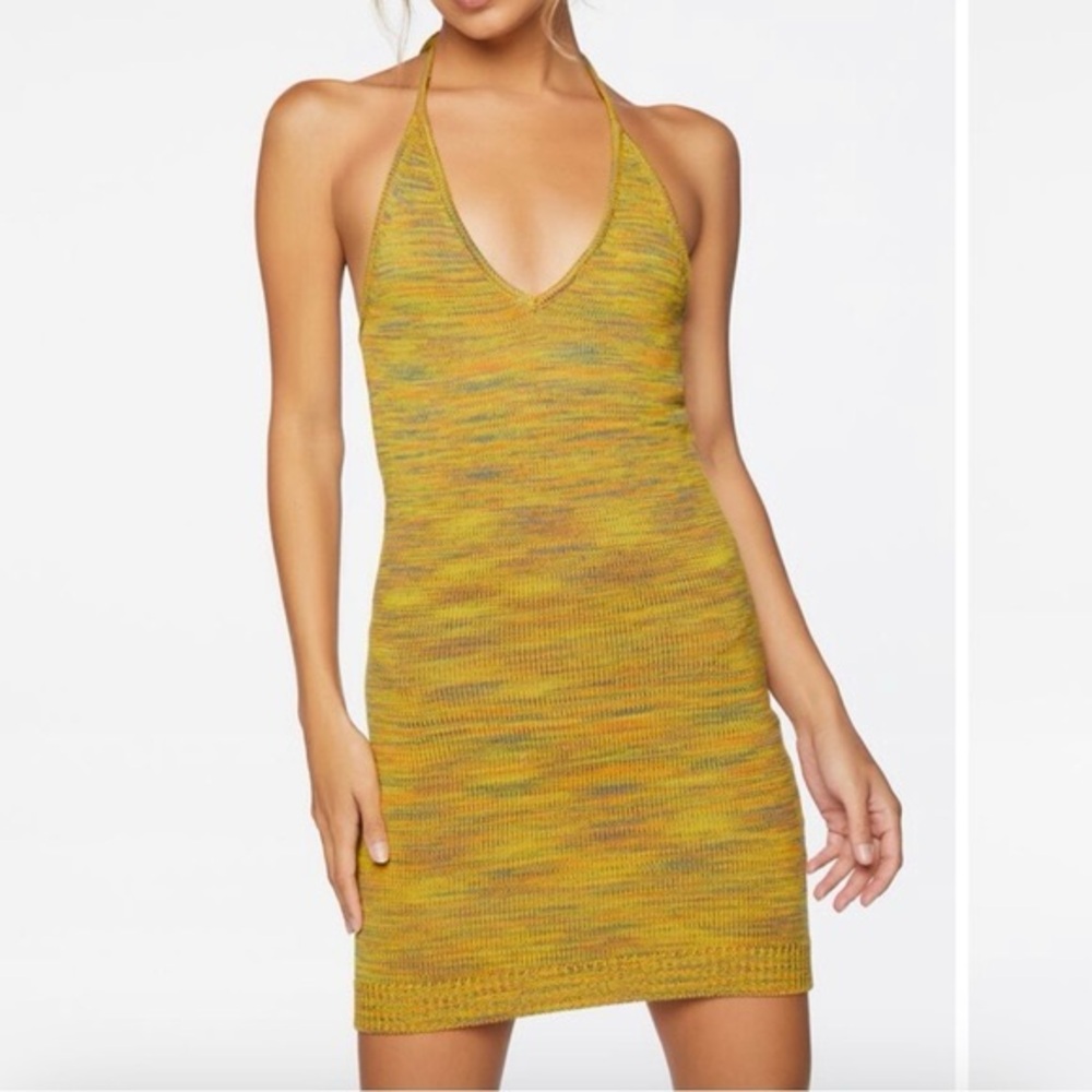 Women's Multicolor Halter Knit Dress